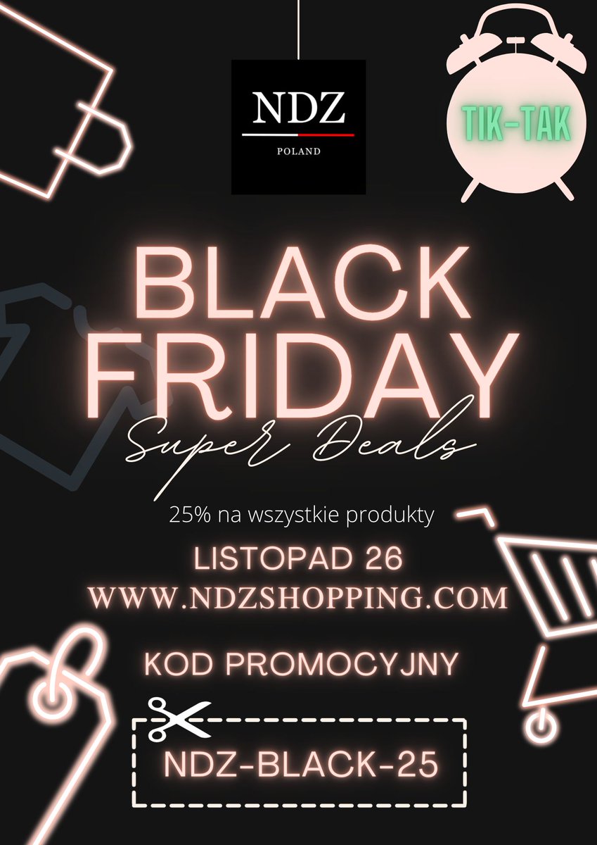 NDZshopping's tweet photo. Zapraszamy na https://t.co/xDbDSV8n2v
💥 BLACK FRIDAY 💥
💥 Tylko 26 listopada 💥

#onlineshopping #clothing #reklama #Ad #Advertisment #Polska #Poland #Warszawa #Ubrania #sklepinternetowy #canva #BlackFriday #Sale #offer #promotion #ndzshopping https://t.co/ZqKonaKpr7