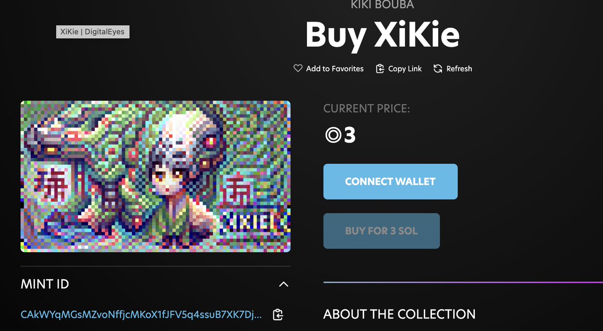 That's rEyeght! KIKI | BOUBA has spread to @DigitalEyesNFT !! Already a listing, looks like XiKie led the charge.