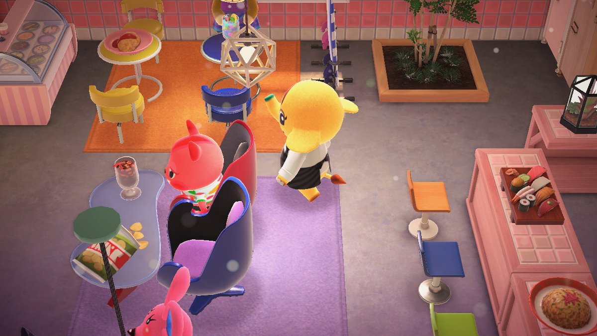 AcnhEsther's tweet photo. Que bonita me ha quedado la nueva cafetería La Playa en #Islaparaiso #AnimalCrossing #ACNH #NintendoSwitch https://t.co/w9nQjnTPjO
