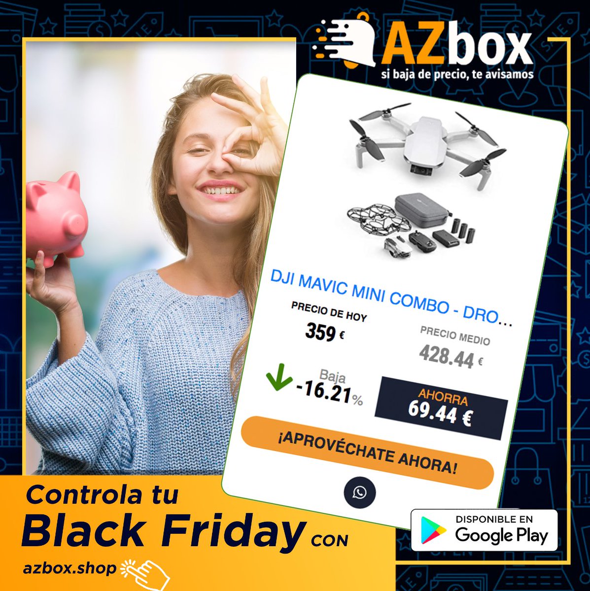 TuAZbox's tweet photo. Descubre las mejores ofertas del día en #Amazon con la #app gratuita de AZbox.

Entra en nuestra web, conoce los artículos con mayores descuentos y consigue los productos que deseas.  ¡Que no te engañen en este #BlackFriday! 👉🏻 https://t.co/B7fT0F81Jt
#comparadordeprecios https://t.co/EV3T4ZSZvV