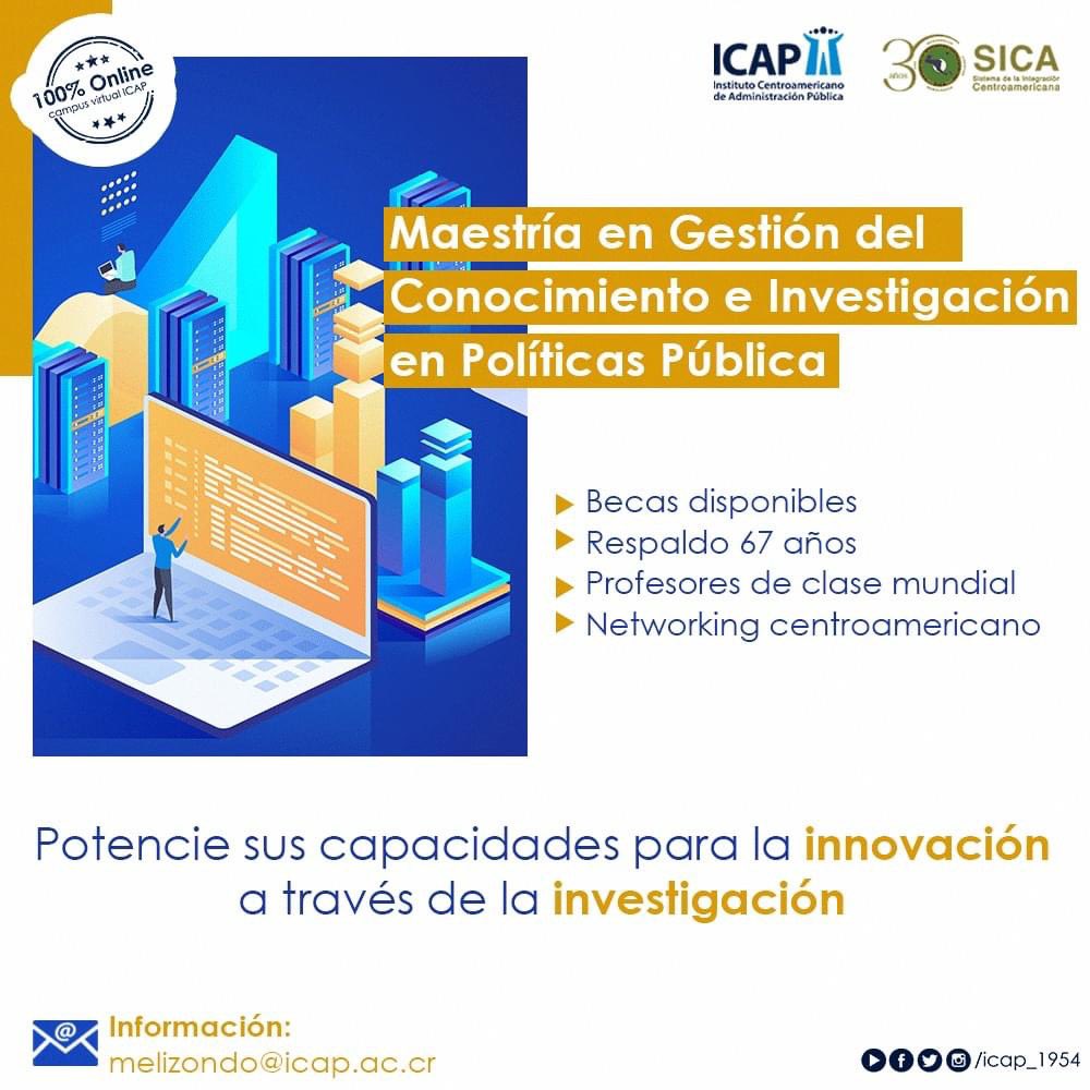 icap_1954's tweet photo. #ICAP67 ¡Seguí superándote! Prepárate para asumir nuevos conocimientos para beneficiar y liderar a las masas al optar por la Maestría en Gestión del Conocimiento en Investigación en Políticas Públicas, que tiene como finalidad enseñar y poner en práctica las competencias.. https://t.co/tyZWuXKSFu