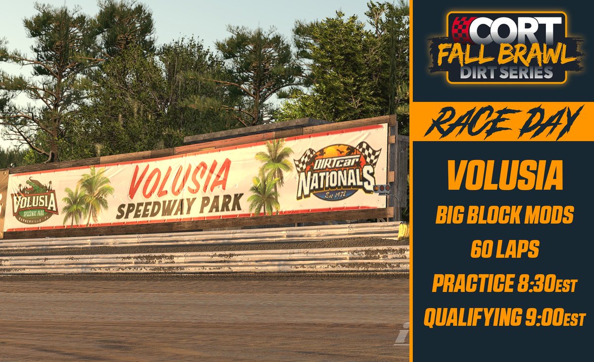 For one last time, it is RACE DAY! We round out our season at Volusia, where it is a tight points battle between Cody Darnell and <a href="/DonutRoller/">Donut Roller</a>! Come on out tonight and run the earth shaking Big Block Modifieds!