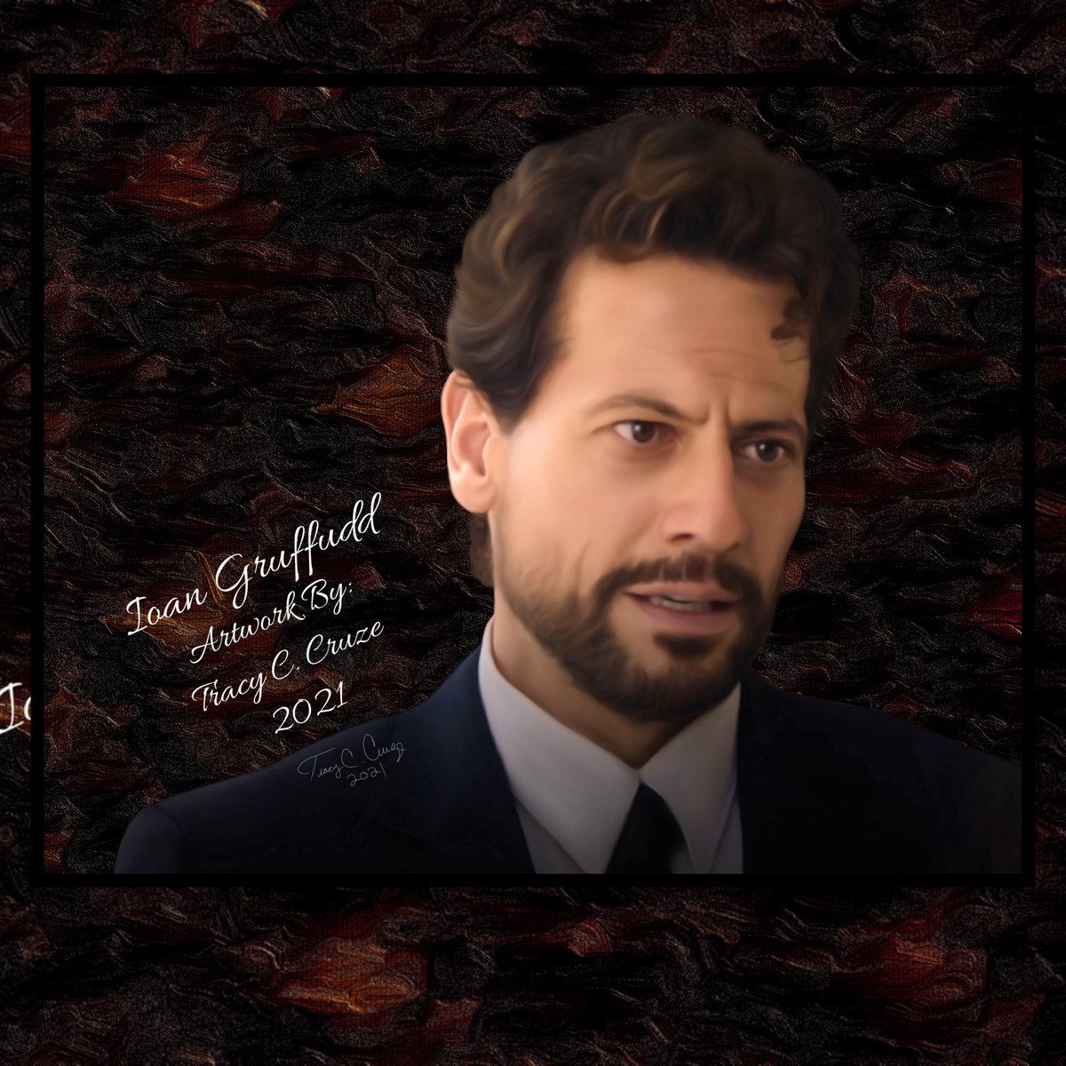 Only1Tracy's tweet photo. Before I return to painting Ringer artwork, I thought I would share my latest #digital #painting of @ioangruffudd as a sharply dressed Dan Harrow.  #paintings #digitalart #artwork #harrowonhulu #danielharrow #ioangruffudd #noh8 #digitaldrawing #digitalpainting #procreate https://t.co/d8U6M87oI2