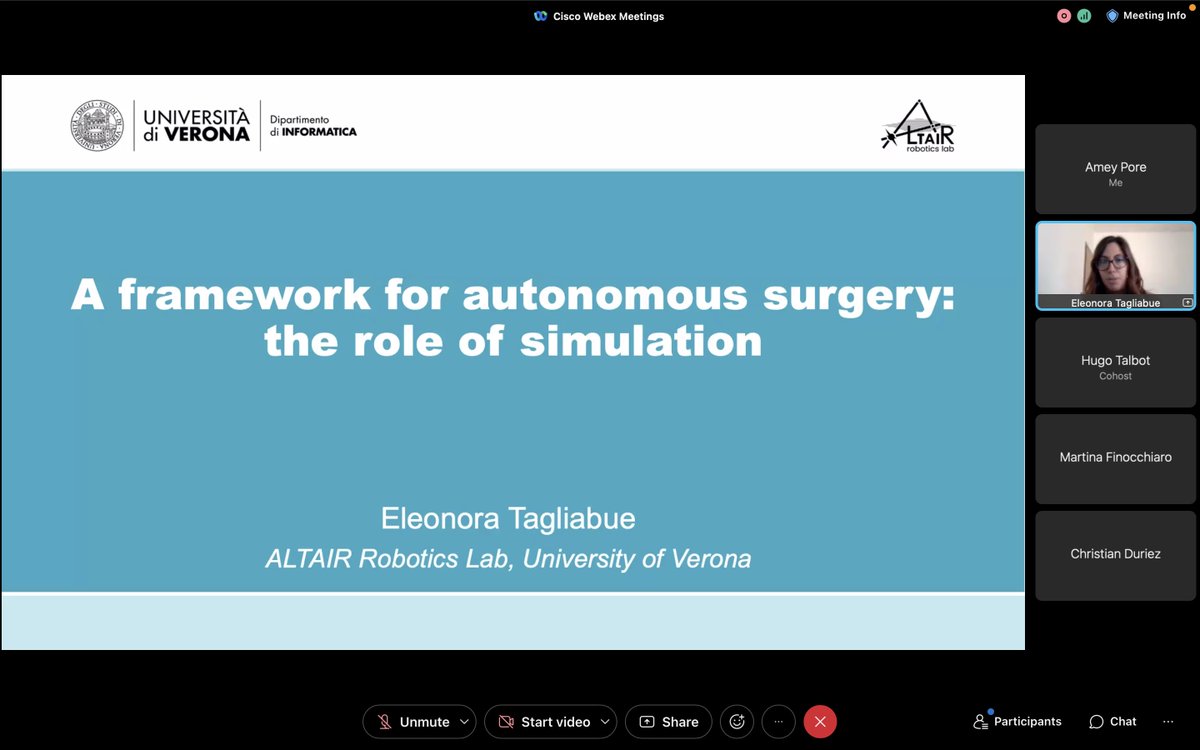 its_pores's tweet photo. Today, one of my collaborator, Eleonora Tagliabue presented her work at the @SofaFramework Symposium. Super exciting talk about the deformation study for Tissue retraction in robot-assisted minimally invasive surgery. @arsproject_erc @LabAltair https://t.co/wV38sTMvJv