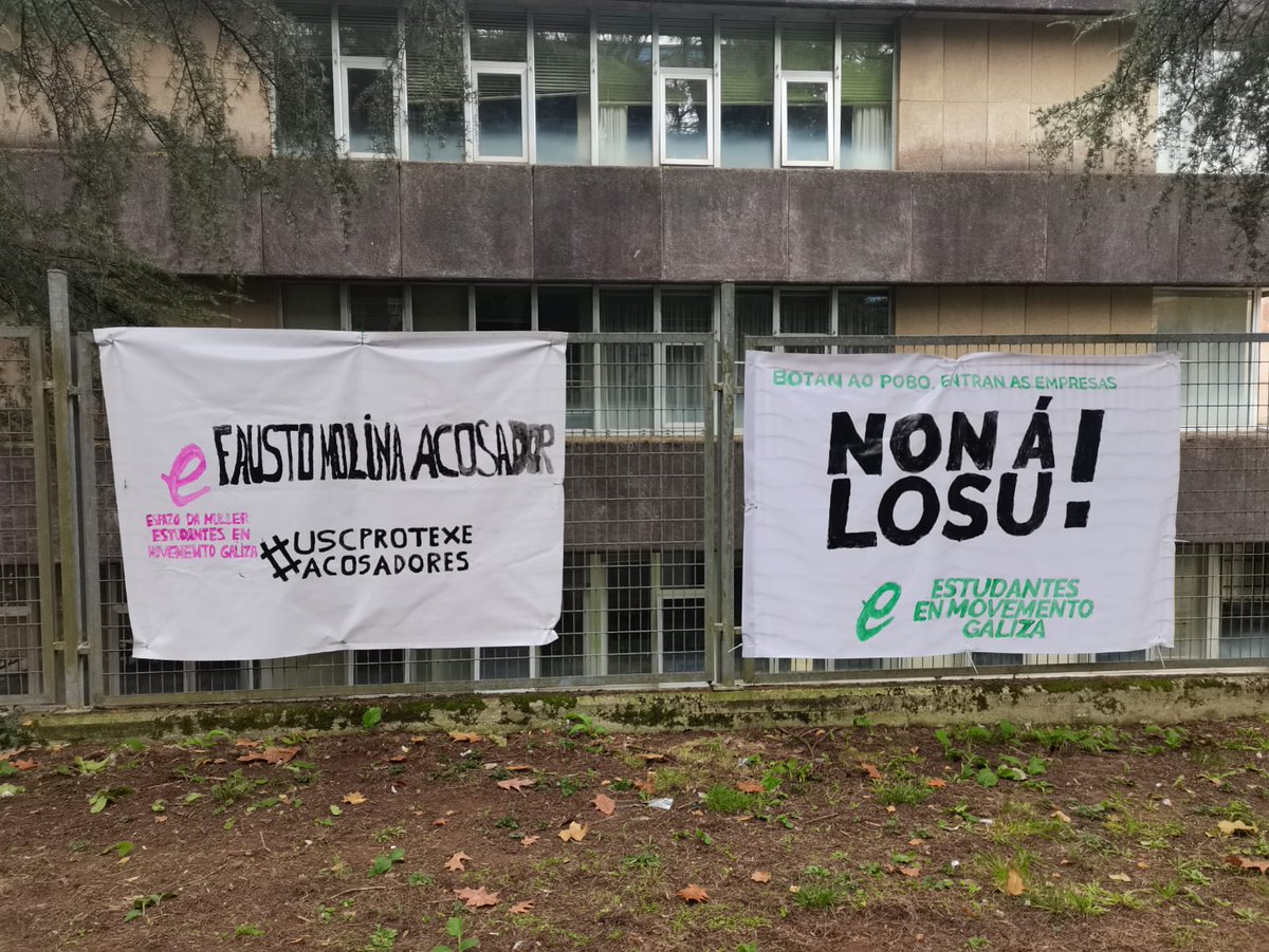 EeMGaliza's tweet photo. Unha vez máis a USC decide encubrir a acosadores, mais nós non quedaremos caladas. Dende Estudantes en Movemento, denunciamos a pasividade e encubrimento da USC xunto coa pouca axilidade e ineficacia do Protocolo de Actuación fronte ao Acoso Sexual. Espazos seguros para todas! https://t.co/NJ7N8mRNRd