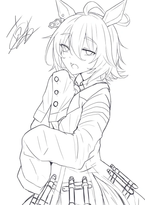 久々にデジ絵描いた(線画だけ 