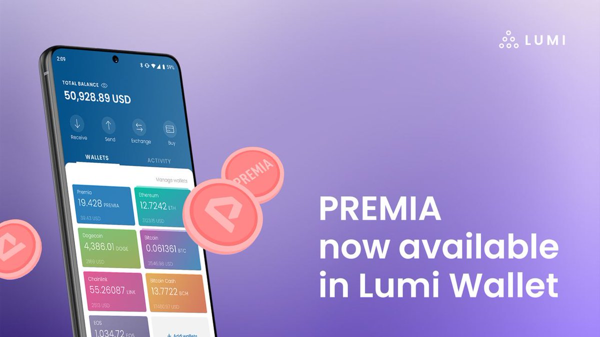 Premia is available in LUMI 🥳 #Premia is a decentralized #token that aims to be the next generation options AMM provider and metavaults. Premia enables best-in-class pricing based on #market volatility, providing peer-to-pool #trading and capital efficiency to #DeFi options 🔥