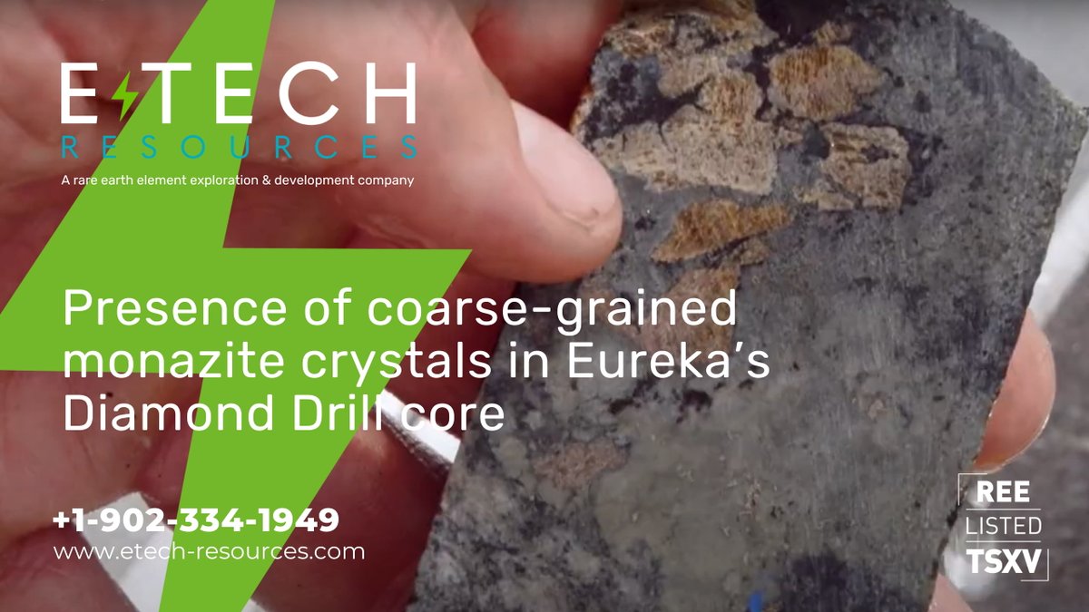 reexplorationca's tweet photo. TSXV: $REE.V | Presence of coarse-grained monazite crystals in Eureka’s #DiamondDrill core. 

Watch the video here: https://t.co/7iWJ2aYXGo

#Namibia #REE #juniormining https://t.co/2367HvAWXo