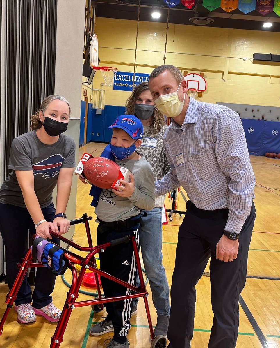 brightonbruins's tweet photo. @JoshAllenQB of the @buffalobills sent an autographed football and t-shirt to FRES student Garrett Hopkin! #onebuffalo #gobruins https://t.co/mwKfzqvxrO