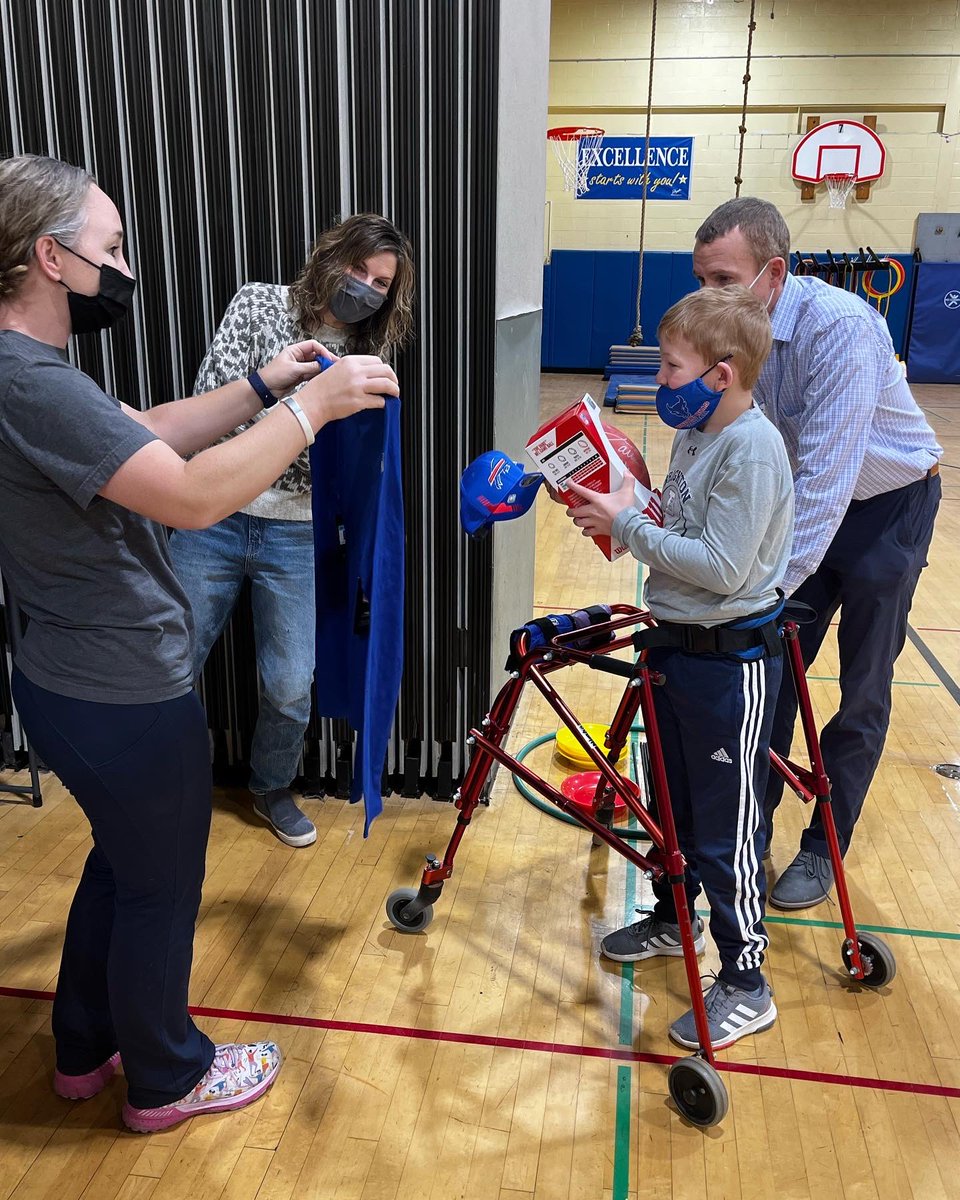 brightonbruins's tweet photo. @JoshAllenQB of the @buffalobills sent an autographed football and t-shirt to FRES student Garrett Hopkin! #onebuffalo #gobruins https://t.co/mwKfzqvxrO