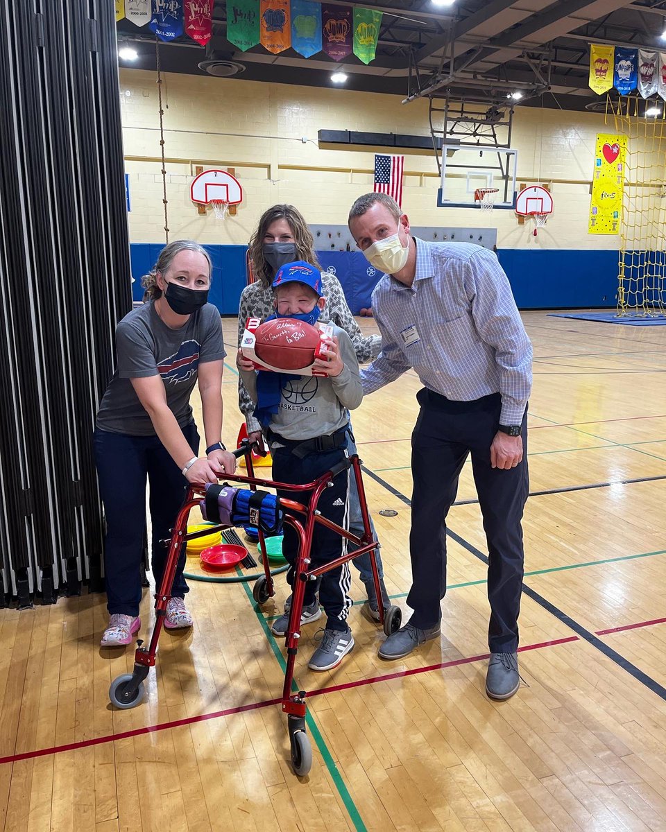 brightonbruins's tweet photo. @JoshAllenQB of the @buffalobills sent an autographed football and t-shirt to FRES student Garrett Hopkin! #onebuffalo #gobruins https://t.co/mwKfzqvxrO