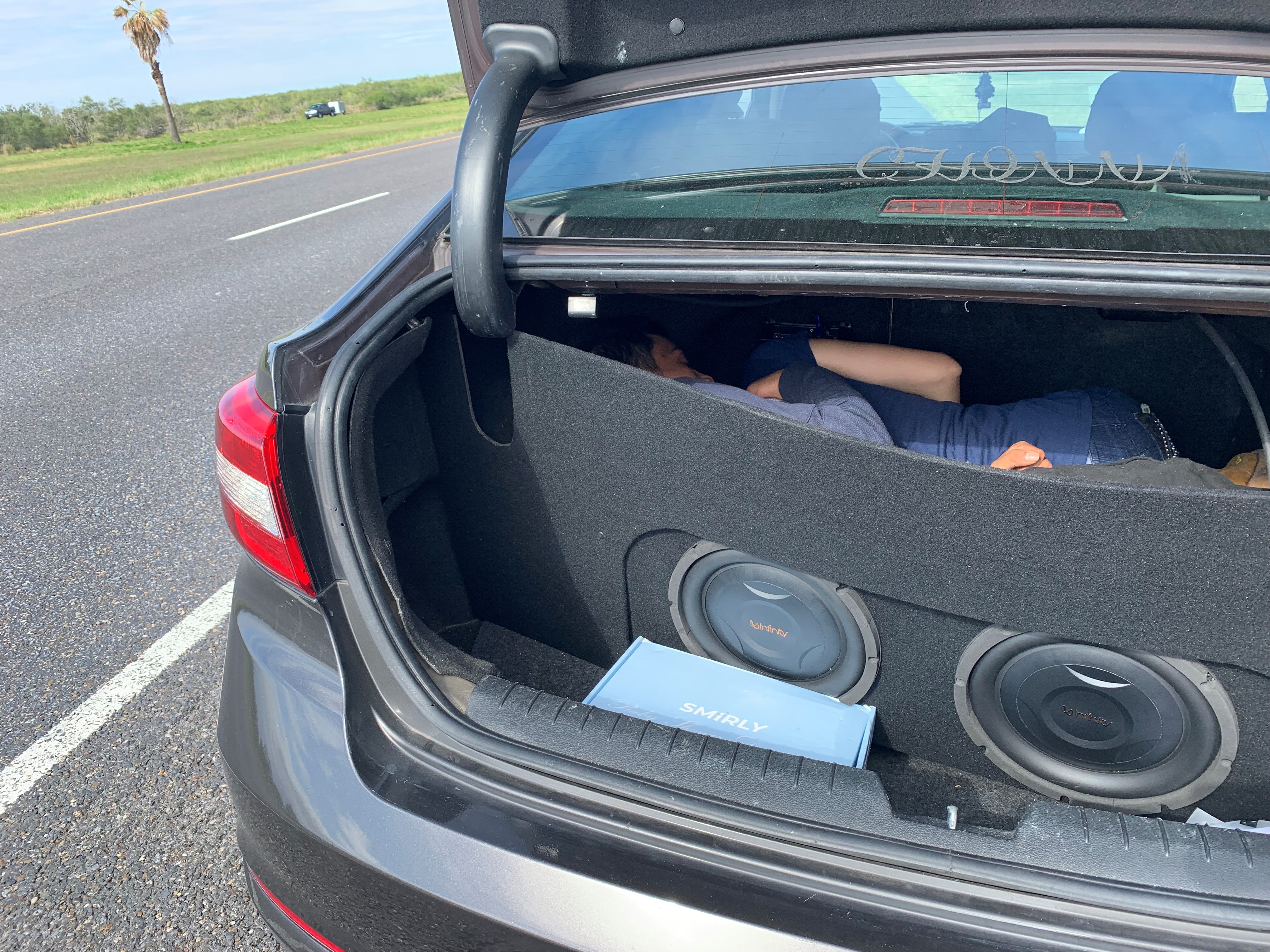 Texas DPS on X: Last week, during a traffic stop in Edinburg, DPS Troopers  encountered a smuggler who had two individuals hiding behind a radio speaker  in the trunk of the vehicle.