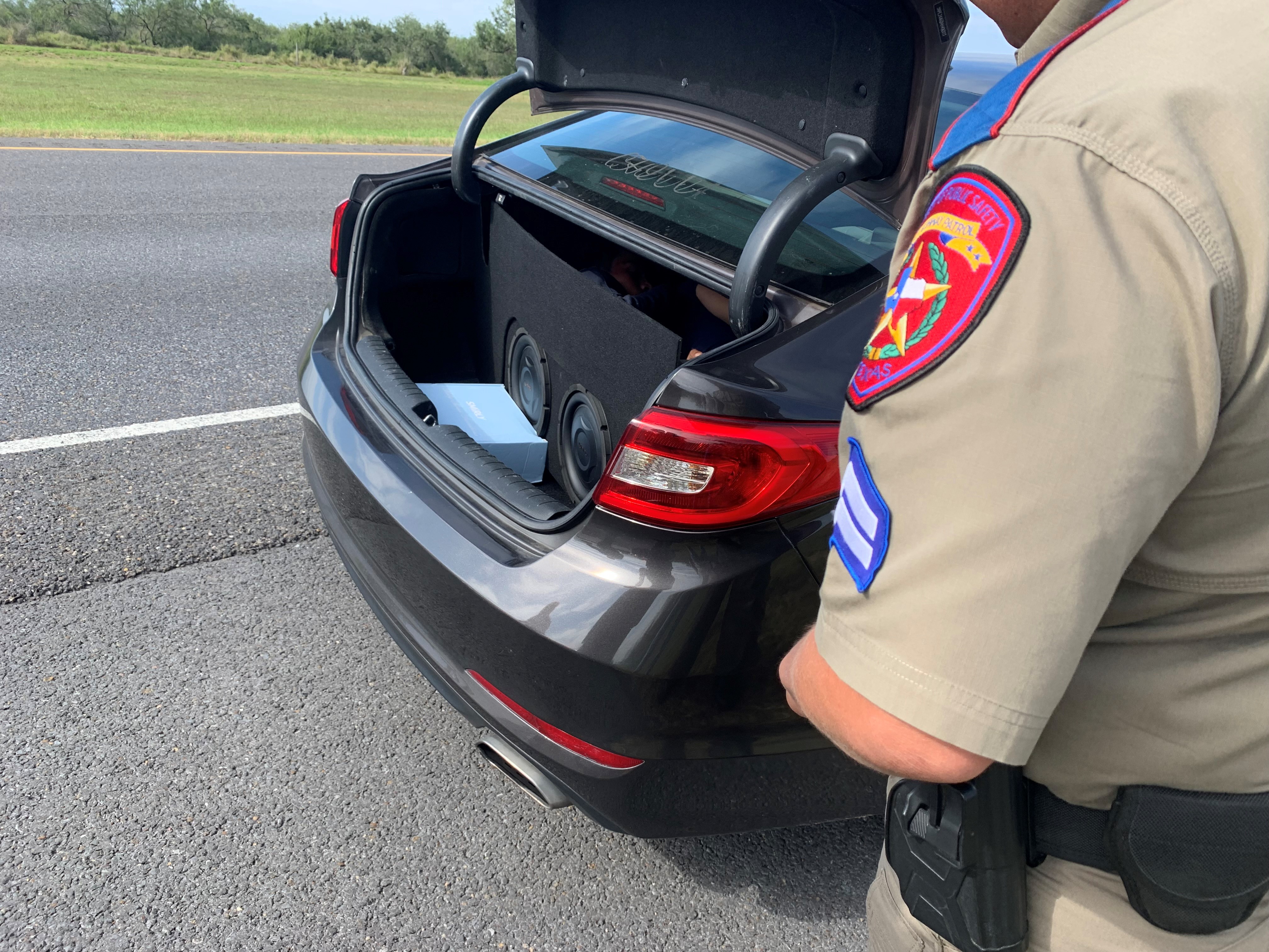 Texas DPS on X: Last week, during a traffic stop in Edinburg, DPS Troopers  encountered a smuggler who had two individuals hiding behind a radio speaker  in the trunk of the vehicle.