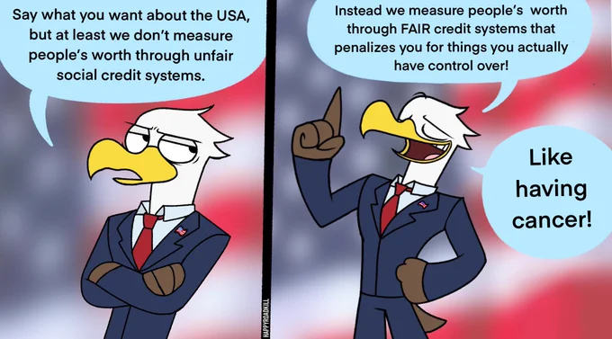 half of American debt is medical so you know we're gettin the top shelf generic painkillers 