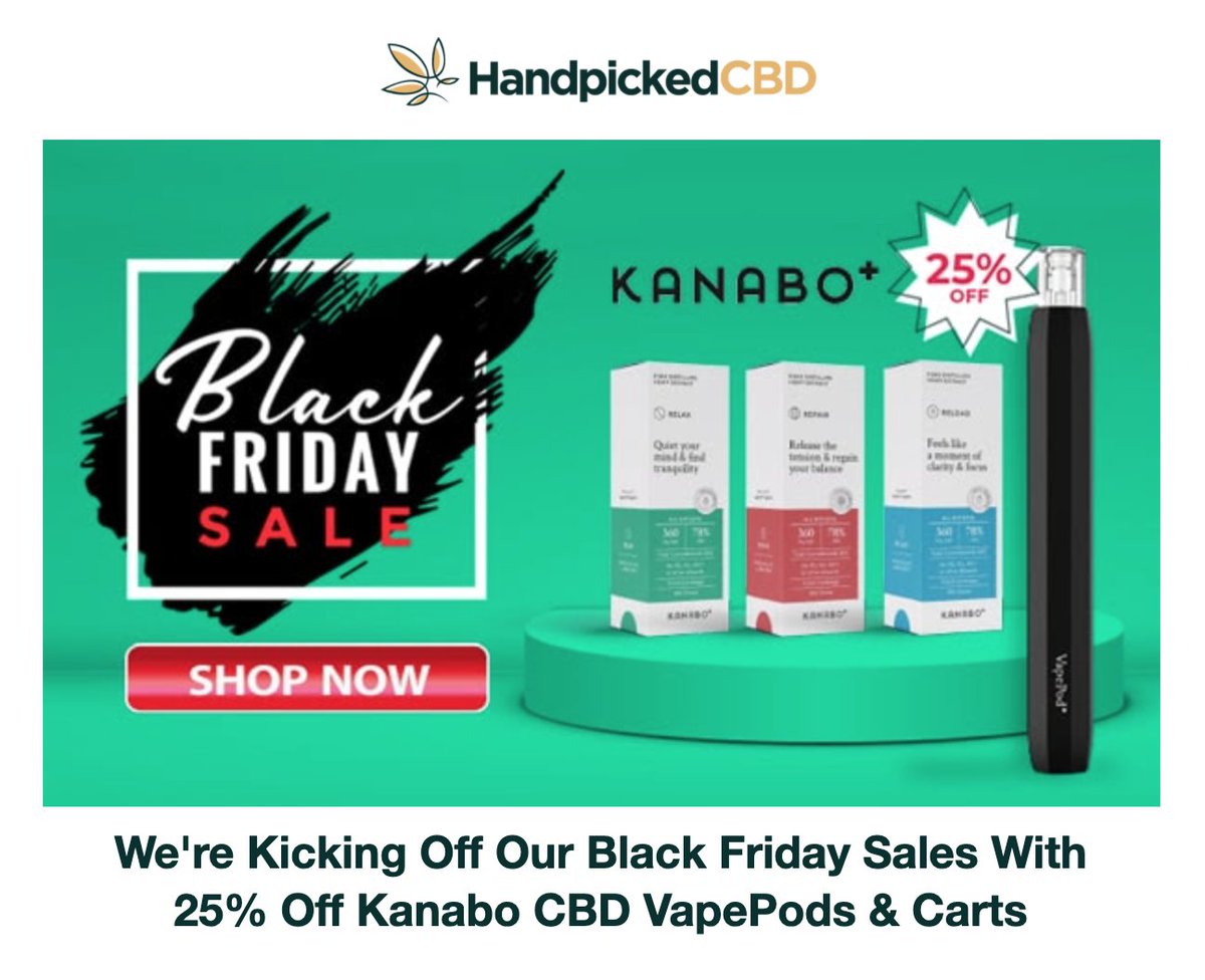 KanaboGroup's tweet photo. Don't miss out on @KanaboGroup's #BlackFriday deal on @handpicked_cbd. 
Shop Kanabo at https://t.co/Vd40qQsqRG

#KanaboGroup #CBD #Health #Wellness #ThanksgivingDeals #blackfriday2021 #blackfridaydeals #blackfridaysale #KNB #Kanabo #HandpickedCBD #bestcbdvape https://t.co/UIv6YaTPTl