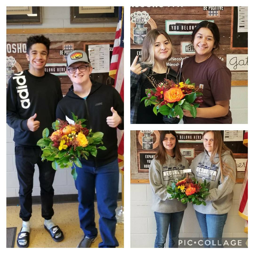 NeoshoFFA's tweet photo. Over the last two days the Floral Design class @NeoshoHS sent out their arrangements for the November Wildcat Floral Subscription (we missed a few pictures before delivery). Great work by these students!

#doingtolearn #TeachAg #AgEducation #floraldesign https://t.co/eLPYBpVd2g