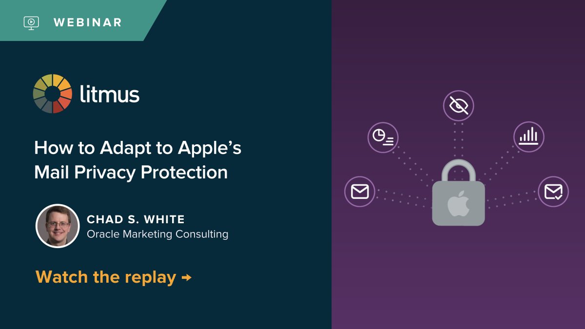 litmusapp's tweet photo. Apple’s #MailPrivacyProtection may have taken the email community by storm, but the good news is that we can adapt and excel.
That’s why we’re making this popular #LitmusLive2021 session available—exclusively for the email community.
📺 Watch the replay: https://t.co/X9SUVu7Jsq https://t.co/E250xHkZK8