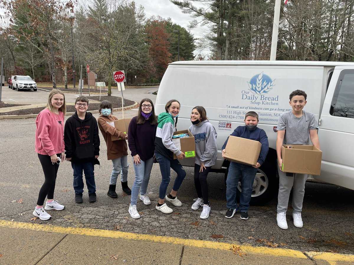 MrsCoute's tweet photo. Thank you to the Boy Scouts donating for Thanksgiving Baskets.  Also a special shout to our students and staff for raising nearly $300.00 and collecting cans for Our Daily Bread! https://t.co/WYbsyzpnLf