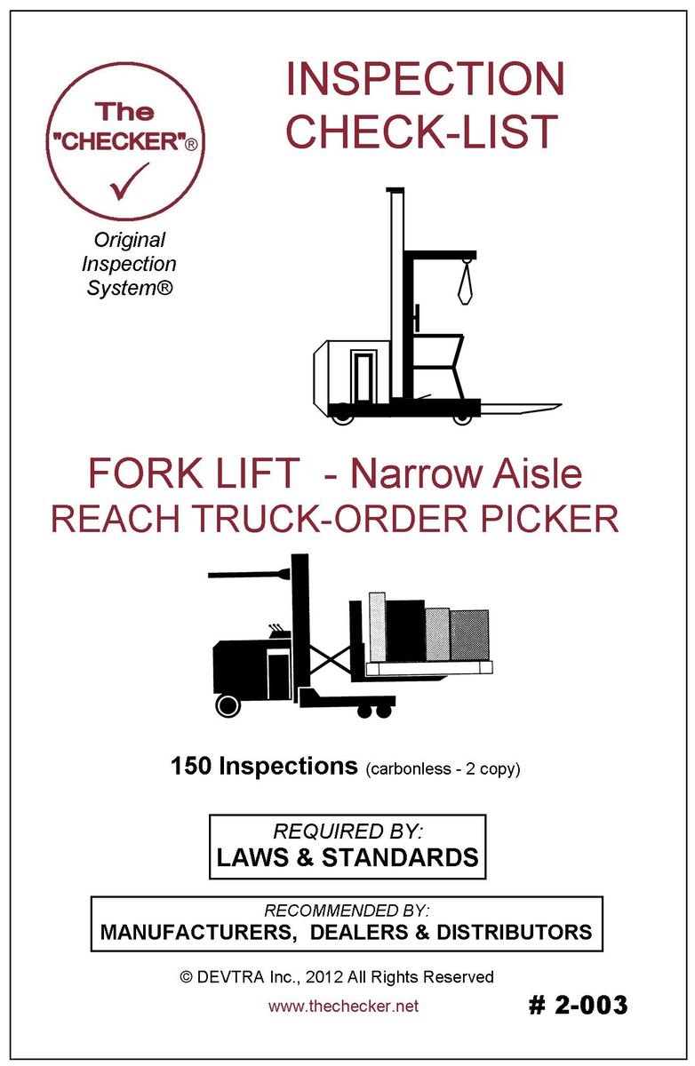 thecheckrr's tweet photo. Do you Inspect your Reach Trucks / Order Pickers? #materialhandling #reachrtruck #orderpickers #manufacturing #safety #inspections #SafetyManager #maintenance #production #forklift #equipment #workplacesafety https://t.co/W4bwq3qJpA https://t.co/fam1C3jAl2