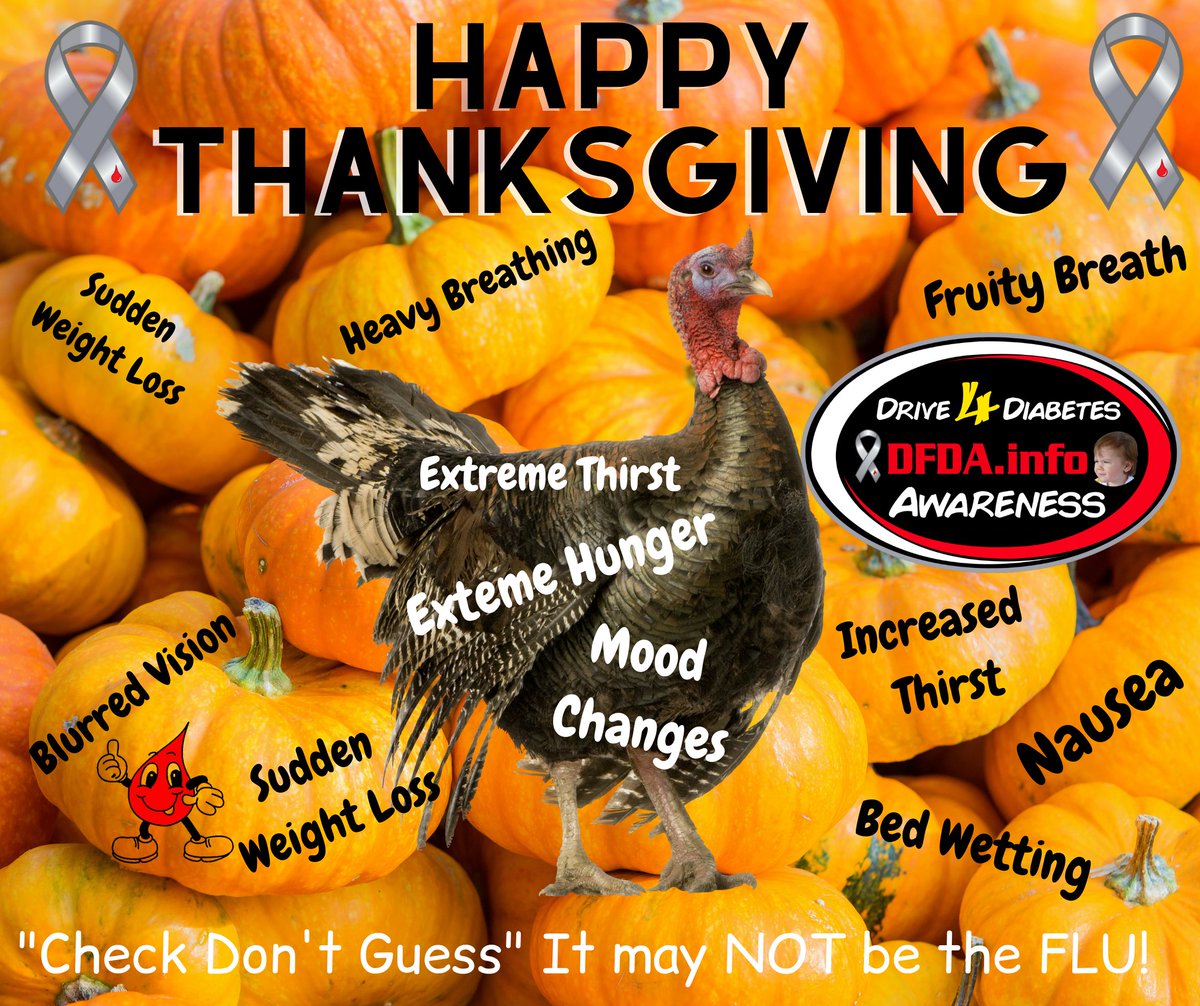 CheckDontGuess's tweet photo. From the Kuehl family and Drive for Diabetes Awareness, INC Happy Thanksgiving. 
Education is knowledge and knowledge is the power to help save lives. "Check Don't Guess" It may not be the FLU! #Diabetes #DiabetesAwareness #DKA @DriverLacyKuehl #DFDA #Type1 #Type2 https://t.co/Xs3FAFDfS7