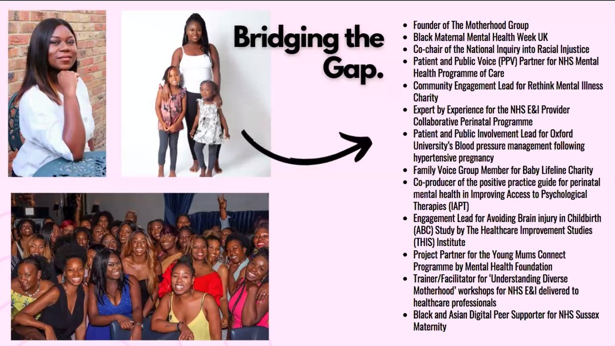 Baby Lifeline 💙 (@babylifeline) on Twitter photo Patient advocate, founder of <a href="/MotherhoodGroup/">The Motherhood Group</a> and Co-Chair of the National Inquiry into Racial Justice <a href="/sandeeigwe/">Sandra Igwe</a> is now speaking to us about her experience and her work involving patient voices in maternity training.
#MindtheGap21 Patient advocate, founder of <a href="/MotherhoodGroup/">The Motherhood Group</a> and Co-Chair of the National Inquiry into Racial Justice <a href="/sandeeigwe/">Sandra Igwe</a> is now speaking to us about her experience and her work involving patient voices in maternity training.
#MindtheGap21