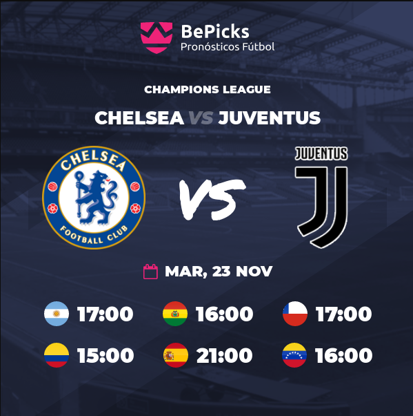 BePicks_Es's tweet photo. Partidazo en la #UCL 🏆⚽🔥! #ChelseaJuve
🏆#ChampionsLeague
🏟 #StamfordBridge
📍 #Londres
⏰21.00
Deja tu #pick en nuestros torneos oficiales y consigue premios demostrando tus conocimientos de #fútbol. 
#JuveUCL #Champions
https://t.co/IdhwebBvk4 https://t.co/XG7mPK32BV
