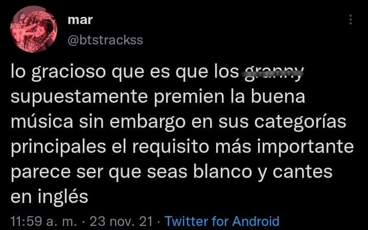 josssuga's tweet photo. BTS WORLD DOMINATION 
This 👇 cuando creí que no podía decepcionarme más, me salen con una nominación, realmente solo estoy atento porque los chicos en verdad quieren uno de esos premios, si no ya los hubiera mandado muy lejos, en fin BTS PAVED THE WAY https://t.co/ptbroxKhEw