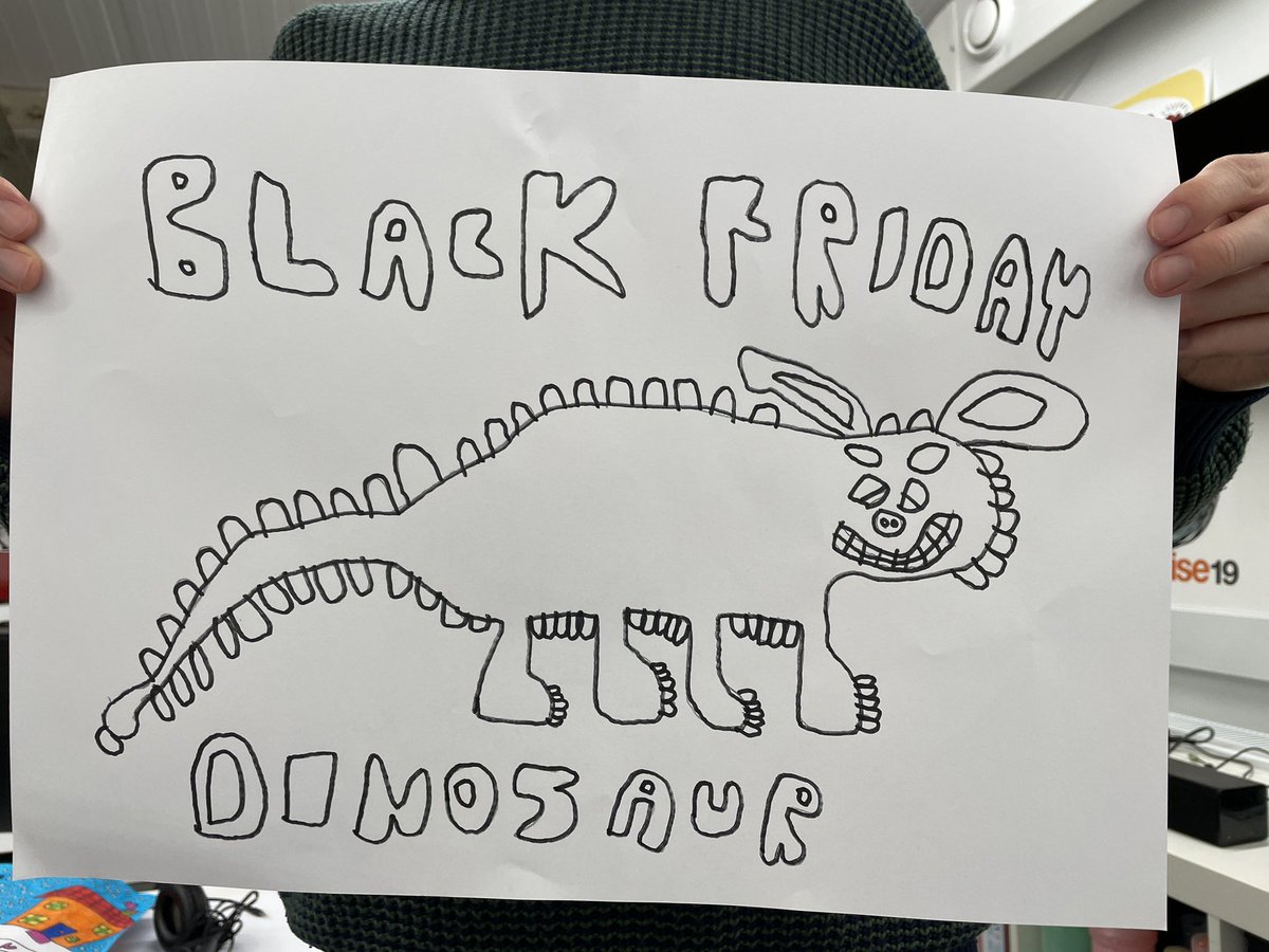 Yes! We ARE making some plans for this #blackFriday weekend sale… watch this space. 
In the meantime here is a smiley dinosaur. 
#enterprise19 #notforprofit #smallbusiness #supportingyoungadultswithdisabilities