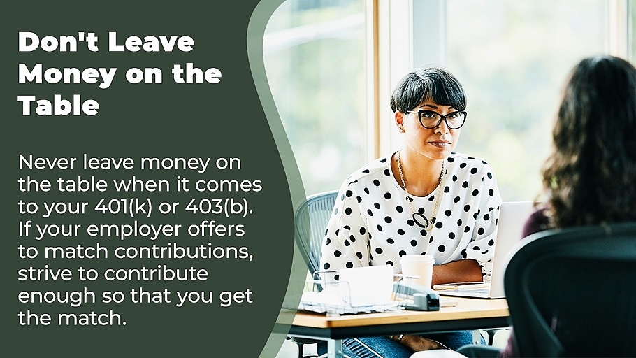 armfieldwealth's tweet photo. If your employers offer a matching contribution for your workplace retirement account, you aren't taking full advantage unless you're contributing enough. https://t.co/3YuWGDEf77