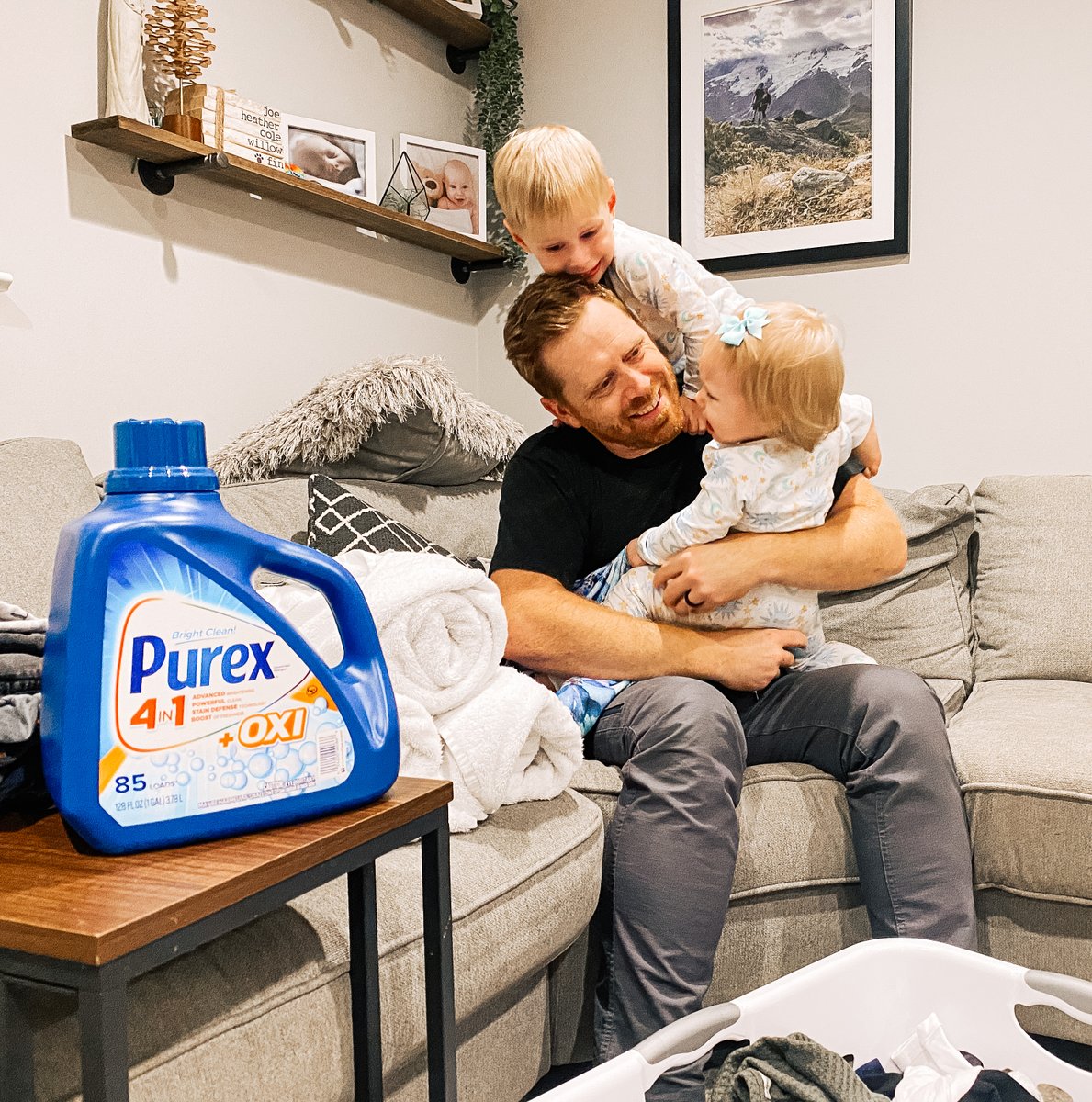 Purex's tweet photo. When family time and clean clothes collide. We call it a win-win.
.
.
#PurexMoments #laundry #laundrydreamteam #deepclean #laundrybasket #homecleaning #cleanhouse #laundryroom #laundryday #laundrydayroutine #laundryroutine #BrightClean #backtobright #PurexLaundryDetergent https://t.co/2Nawwrb0h0