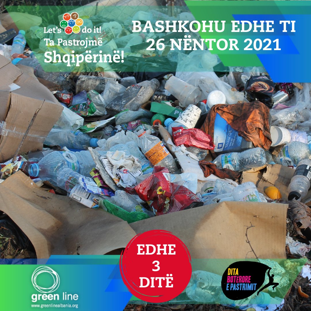 GreenCityAlb's tweet photo. Mbeturinat janë kudo, mos bëj sikur nuk i shef!🚯

Më 26 Nëntor, bëhu pjesë e njerzve të cilët e duan natyrën e bukur të Shqipërisë!🌳🇦🇱

Edhe 3 Ditë na ndajnë nga aksioni kombëtar vullnetar
Ta Pastrojmë Shqipërinë në Një Ditë!🇦🇱♻️

#TaPastrojmeShqiperine #26Nentor2021
#Bashkohu https://t.co/9Mr6wr4aKT