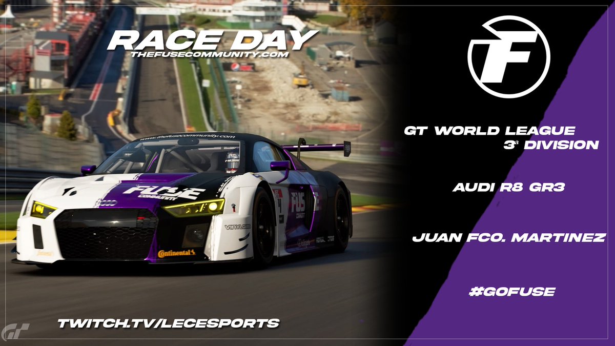 Hoy a las 22:15 tenemos nueva jornada del lec desde el circuito de spa. Nuestro piloto @FUSE_sardinon está preparado para dar guerra en tierras belgas. Su trabajo tendrá su recompensa.
#SomosFamilia 
#Somosfuse