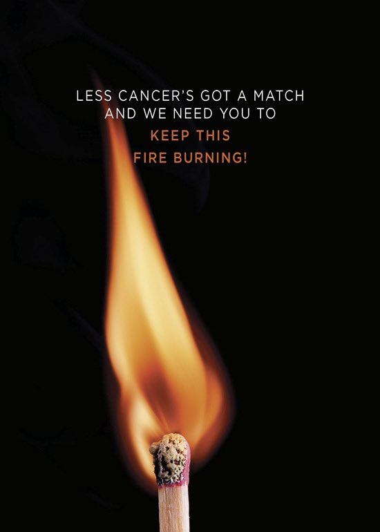 We’ve got a match !   LESS CANCER needs you to keep this fire burning! For more than two decades your generosity--and the generosity of others like you--has made Less Cancer a leader in transformative programming. classy.org/give/264308/#!…