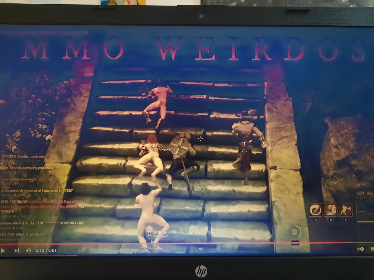 VMoschovos's tweet photo. Either you guys saw someone else do it - @Appsro mentioned it first - or you did it first and set a trend in #NewWorldMMO that ended up in #HonestGameTrailers. Either way, great job guys! @NeebsOfficial @Thick44Official @Doraleous5000 @SimonSandwiches https://t.co/eiTevPlPAp