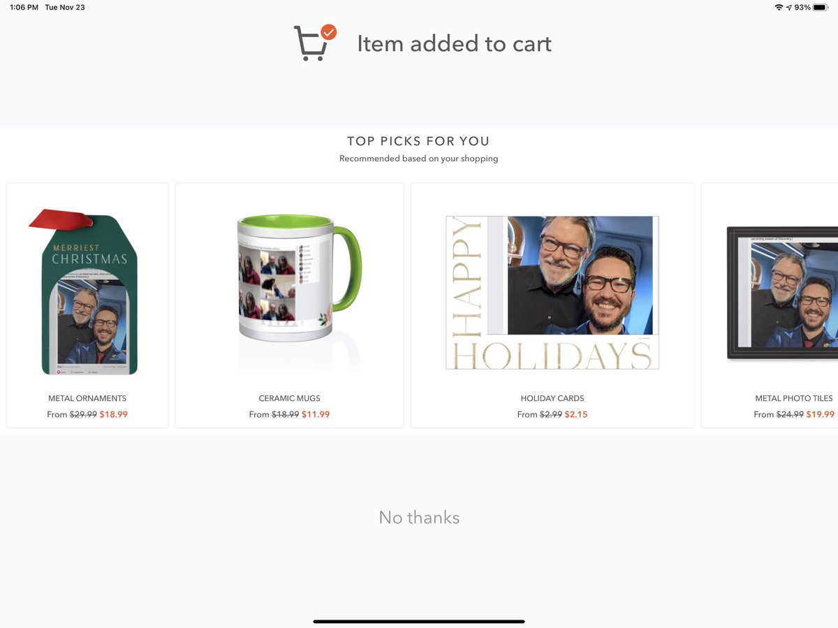 RogueMonkeys's tweet image. After I finished ordering my cards (which I drew myself, koff koff), Shutterfly suggested I consider some gifts like these, taking it upon itself to dig through the photos on my iPad.

Next year’s card is done!
#StarTrek 
@jonathansfrakes @wilw