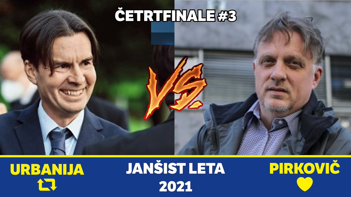 vladozlom's tweet photo. 🍪 JANŠIST LETA 2021 🍪: Četrtfinale #3

⬅️ Levi kot: Uroš Urbanija
🔁 RT = glas za @UrosUrbanija 
 
➡️ Desni kot: Igor Pirkovič
💙 LIKE = glas za @IPirkovic 

🗨️ Glasujete lahko tudi s komentarji.

Zmagovalec jutri ob 20:00. https://t.co/ymDrkHVKKC