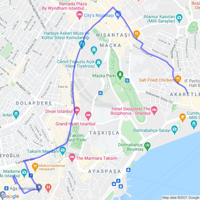 haritasite's tweet photo. Google Maps API üzerinde seçilen iki farklı konum (ister enlem,boylam ister adres) arasında ki optimum rota güzergahını tek bir png dosyası şekliyle alabilirsiniz. Bunun en büyük avantajı arka plandaki her bir konumu göstermek yerine tek dosyada işi özetlemesi olsa gerek.. https://t.co/lI7EwdD53z