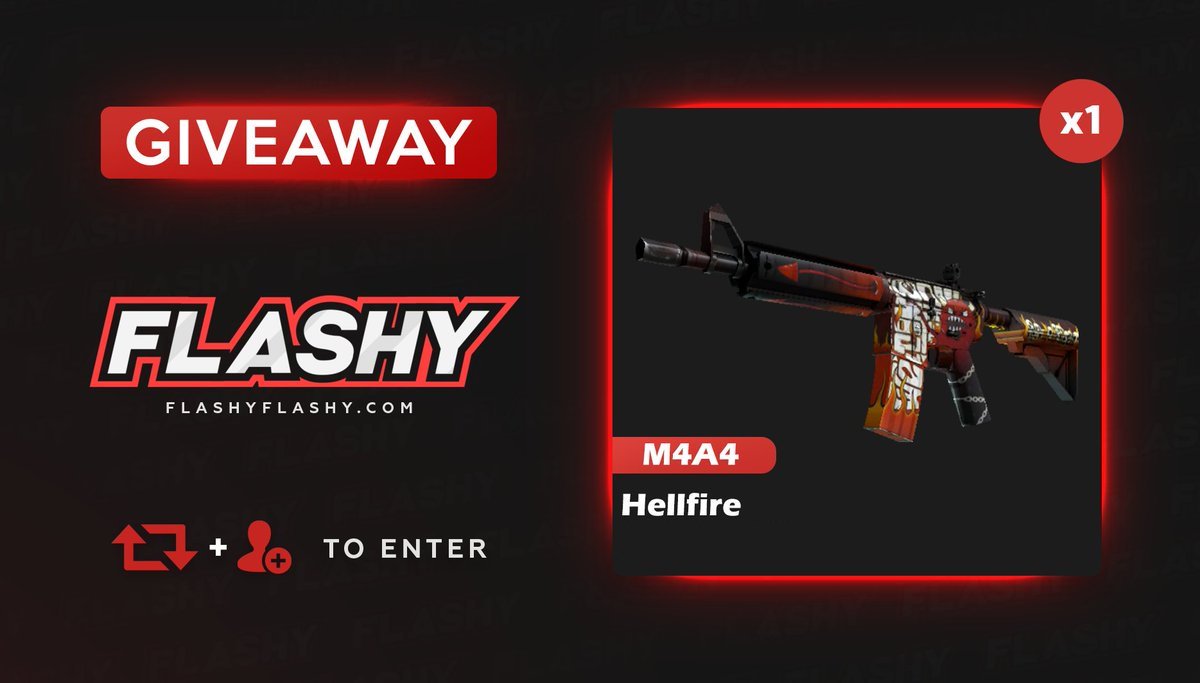 flashyflashycom's tweet photo. 🔥 24H GIVEAWAY !!! 🏆 M4A4 Hellfire !

To win:
✔️ Visit for free codes: https://t.co/Fonu6EuBpu
✔️ Retweet
✔️ Follow us
✔️ Turn on twitter notifications

#flashyflashy #giveaway #csgoskins #CSGOGiveaway https://t.co/nVSuK3qsON