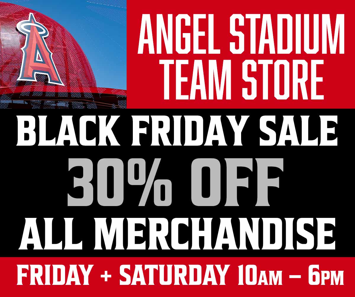Los Angeles Angels on X: Stop by the Angel Stadium Team Store this Friday  & Saturday (11/26 & 11/27) from 10am to 6pm to shop our Black  Friday Sale! Enjoy 30% off