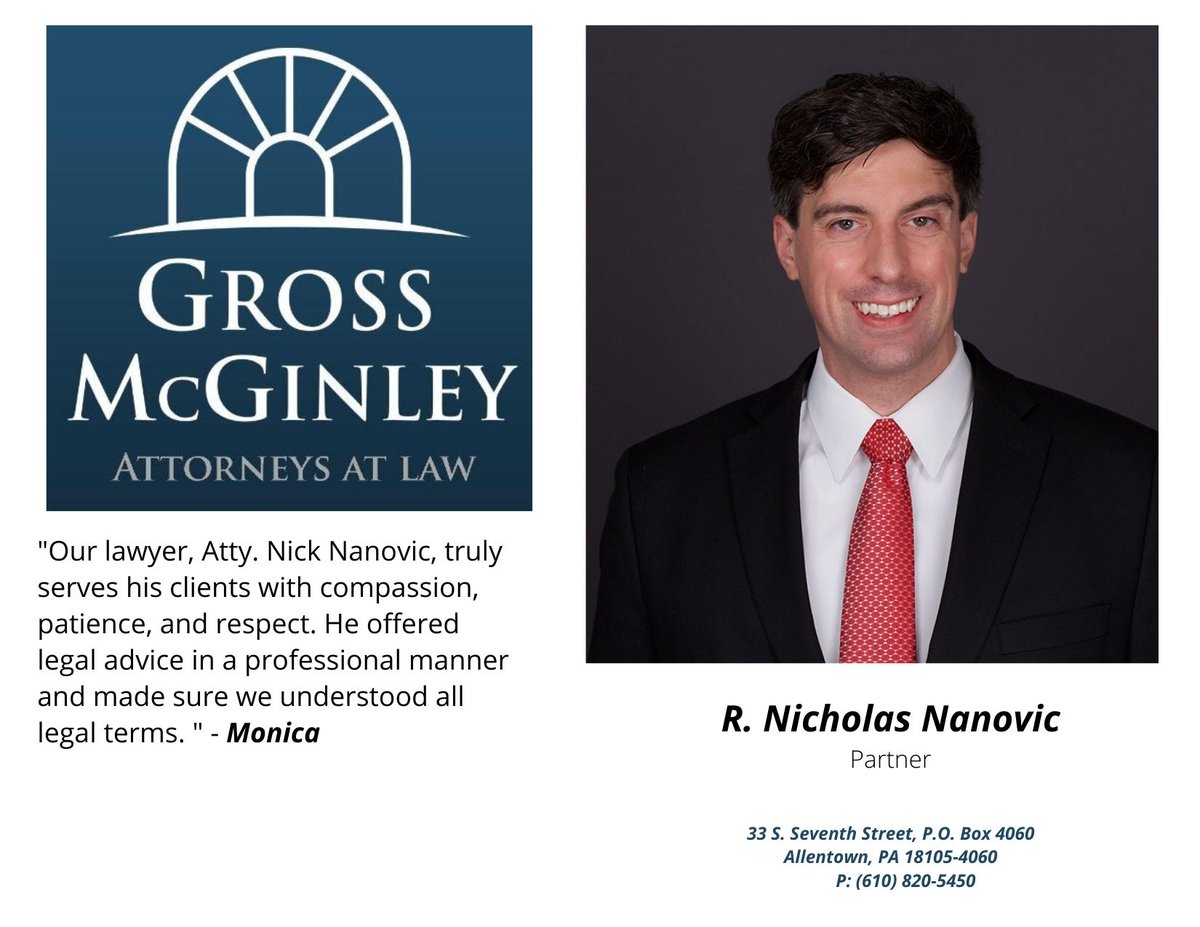 It is never too early or too late to think about the future of you and your loved ones and R. Nick Nanovic and our entire dedicated Estates team is here to help and serve.

Learn more about our Estate Planning services: grossmcginley.com/services/estat…