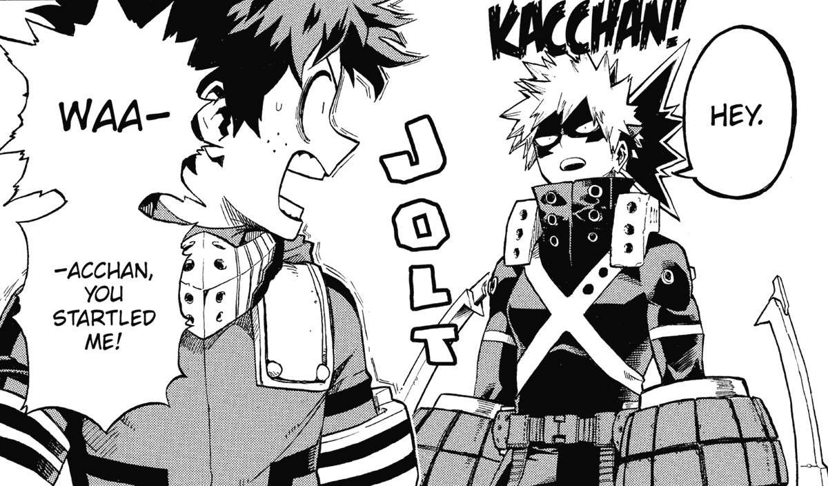 Bakugo keeps collecting nicknames by fanon&canon might as well compile them:
- Tᴏʀᴇɴᴋᴀᴄᴄʜᴀɴ (Torenka = Stirrup leggings)
- Wᴀᴄᴄʜᴀɴ
- Hᴀɴᴀ-ᴄʜᴀɴ (Flower)
- Isʜɪᴋɪᴋᴏɴ Dᴀᴄᴄʜᴀɴ (Clouded consciousness Kacchan. It's #95 in the 6th popularity poll with 8 votes✨)