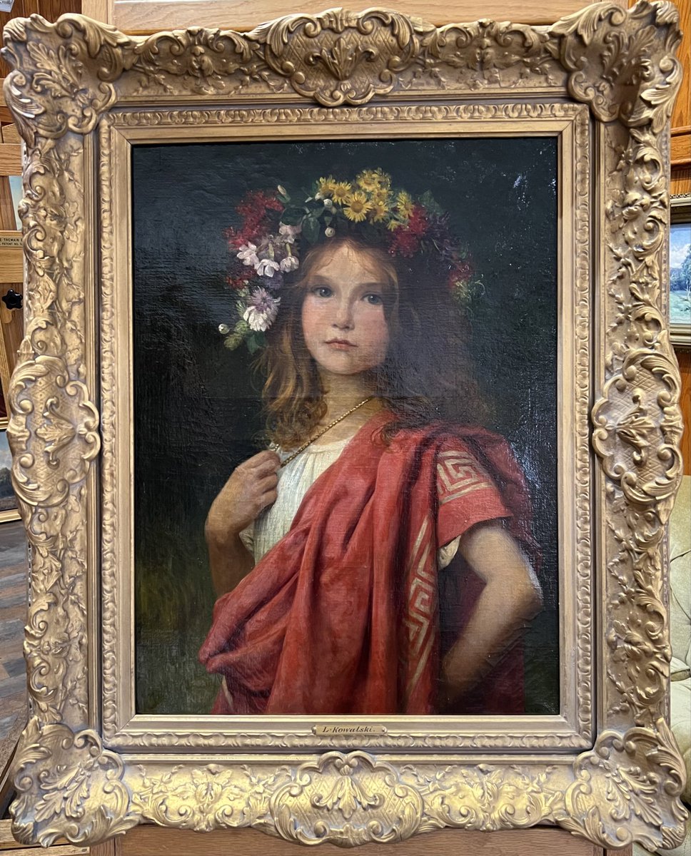 ArtLustChicago's tweet photo. She cleans up nicely… BEFORE and AFTER frame refinishing and cleaning of oil on canvas by Leopold Franz KOWALSKI (1856-1931). Thrilled client said we’ve added years to this beauty’s life. #artconservation #artrestoration #framerestoration #artconservationrestoration #fineart https://t.co/Qp9aBYAoYx