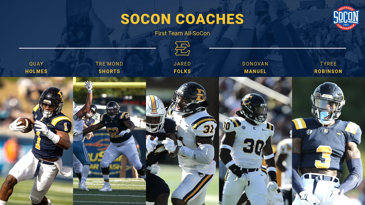 The Bucs placed ✋ players on the Coaches All-<a href="/SoConSports/">The Southern Conference</a> First Team!

#ETSUTough