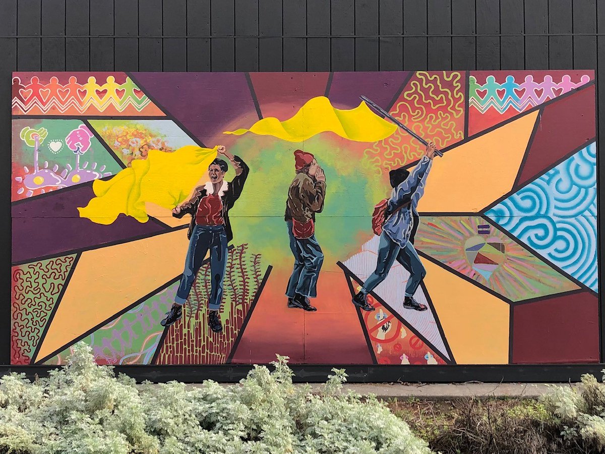 dvcartgallery's tweet photo. New public art mural at DVC. By DVC Social Justice program &amp; Art Dept. Painted by alum student, Coco Leeper, and student Art Club Dec. 6th, 2021, 11am-12:30pm ACL Student Center, Additional Social Justice Day virtual events: 4pm-5:25pm Join Zoom Meeting
https://t.co/kyqWVoBqMy https://t.co/bT1Sz5yomU