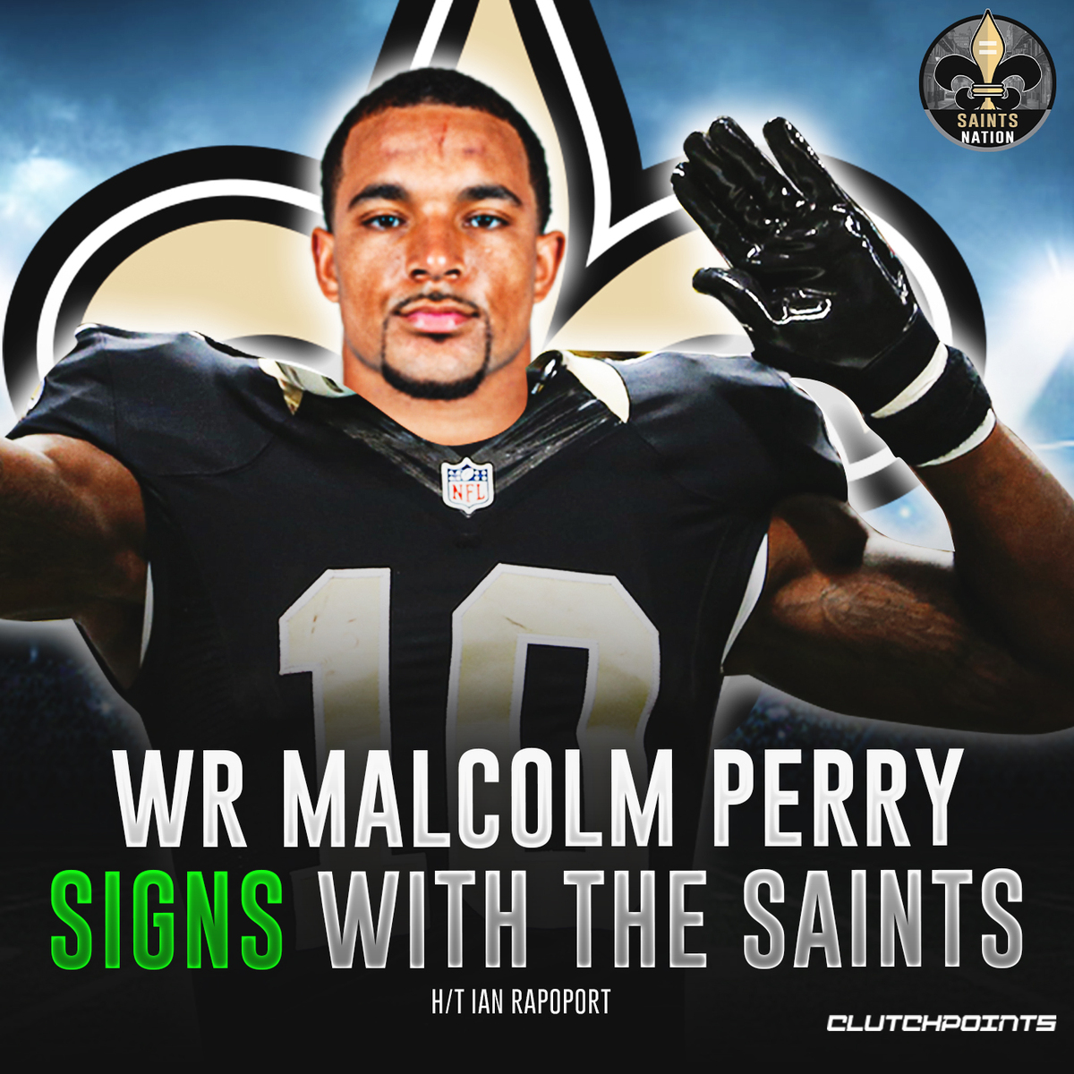 Malcolm Perry could see some time on the field once he’s promoted to the Saints' active roster 👏