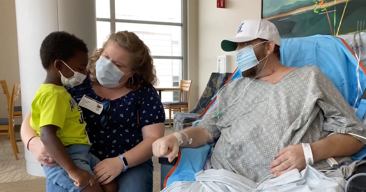 Matthew Moore has a new heart after living 4 months without a human heart beating in his chest. @DukeCTSurgery transplant surgeons performed the #HeartTransplant 11/22, swapping out the artificial heart that kept him alive. @DukeHrtFailure | @DukeHeartCenter | @DukeHospital