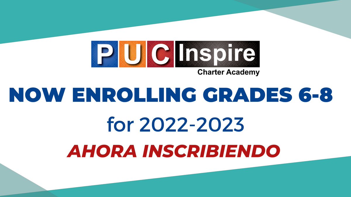 pucinspire's tweet photo. We are now enrolling for the 2022-2023 school year! Our lottery window closes February 11.

¡Ahora nos estamos inscribiendo para el año escolar 2022-2023! Nuestra ventana de lotería se cierra el 11 de febrero.

Apply today/Aplique hoy: https://t.co/KGd0jPzQ0N https://t.co/4xrbBuMPjc