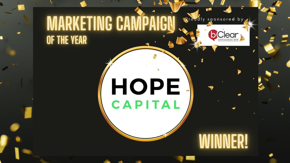 🏆 The winner of #MarketingCampaignOfTheYear sponsored by <a href="/bClearComms/">bClear Communications</a> is <a href="/HopeCapital/">Hope Capital Property Finance</a> 👏🎉🍾 #MIAwards