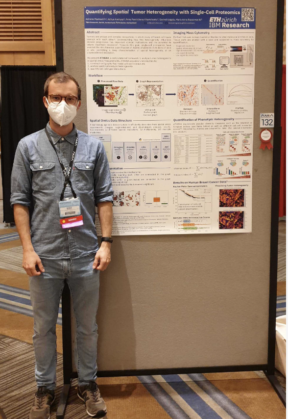 michal_zvi's tweet photo. Just today, when we were having a call and reflected on the nice  @AMIAinformatics event in San Diego, have I learned that my friends from 
@IBMResearch, Adriano Martinelli and team received a best poster award on Quantifying Spacial Heterogeneity w single-cell proto. Congrats! https://t.co/ghpFs1nsEy
