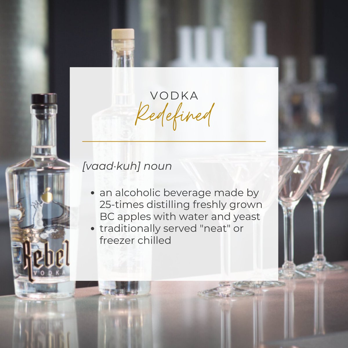 ForbiddenVodka's tweet photo. Not every distillery believes in 25x distilling their vodka but that’s exactly what makes our REBEL Vodka and Forbidden Spirits Vodka such premium products. Spirits handcrafted from the finest BC apples, one batch at a time. Unsurpassed purity, offering a taste of the sublime. https://t.co/yb05Y8iVjA